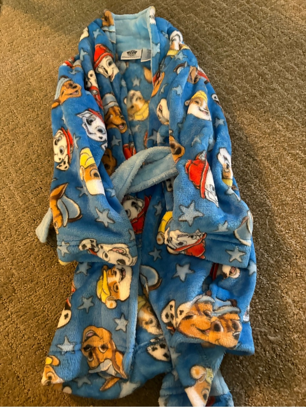 Nickelodeon Blue Paw Patrol Plush Robe with Multi-Color Character Prints